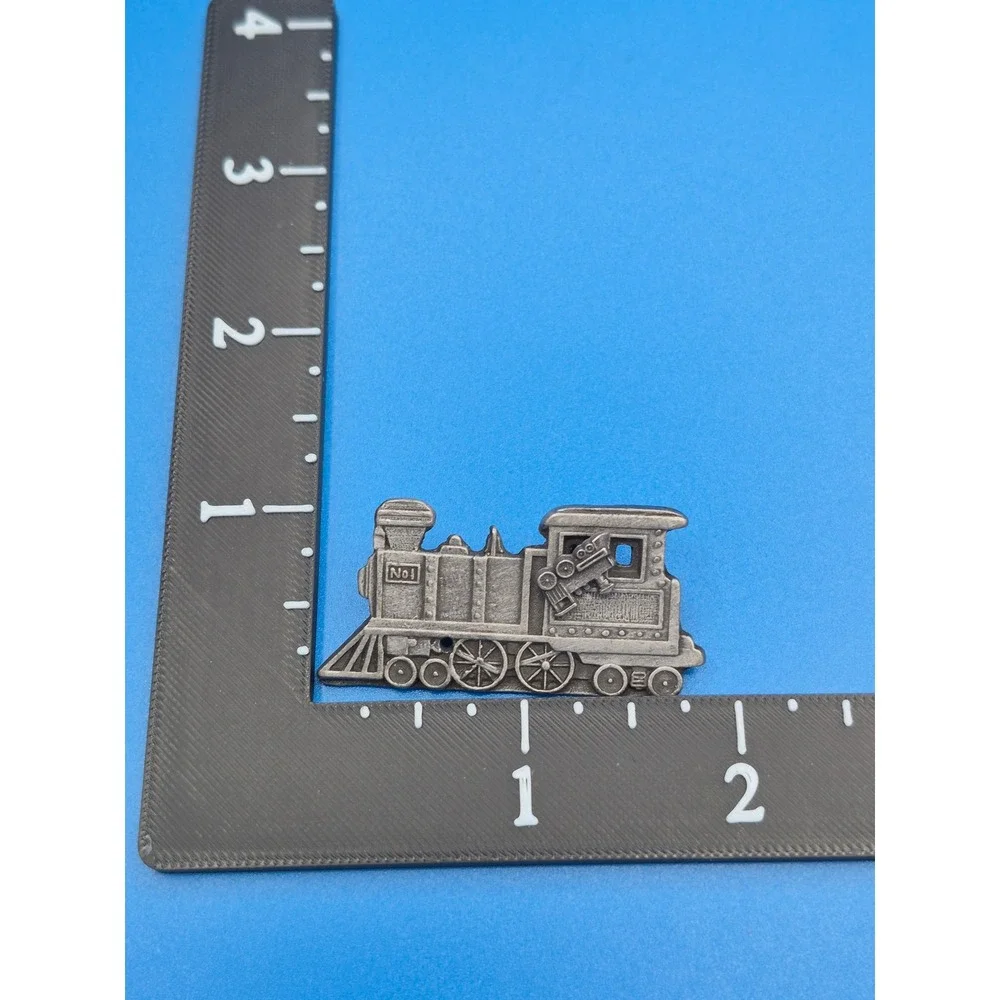 Vintage Train Brooch Earring Set Silver Tone Locomotive Steam Engine No 1